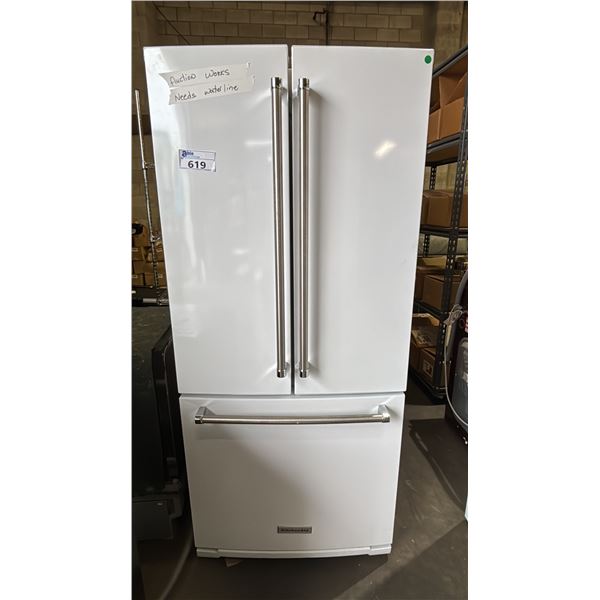 KITCHEN AID 30" WIDE FRENCH DOOR FRIDGE WITH BOTTOM FREEZER DRAWER