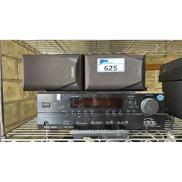 ONKYO TX-SR574 AV RECEIVER & (2) MISSION SPEAKERS