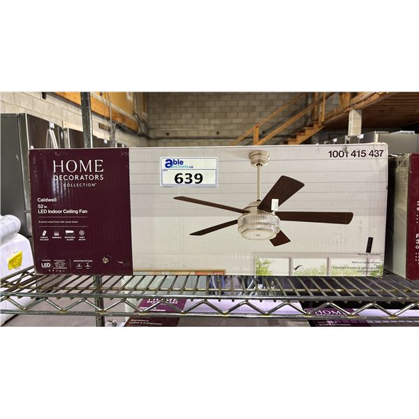HOME DECORATORS CALDWELL 52" LED INDOOR CEILING FAN