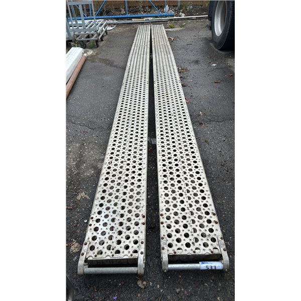 PAIR OF FALCON 20' ALUMINUM SCAFFOLDING PLANKS