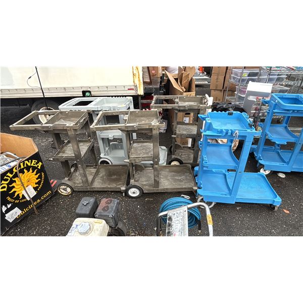 5 ASSORTED JANITORIAL PUSH CARTS