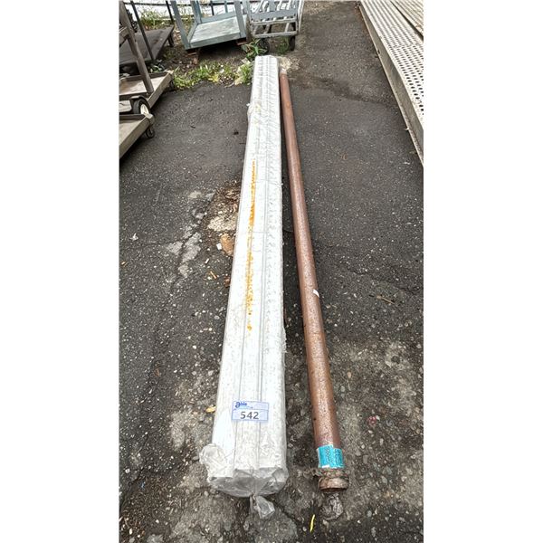 BUNDLE OF 6 AMERIMAX WHITE DOWNSPOUTS & 10' METAL PIPE