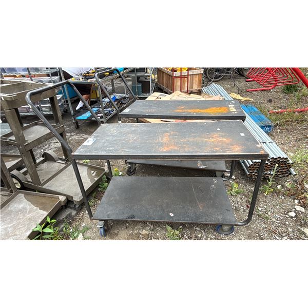 METAL 2-TIER 4-WHEEL PUSH CART