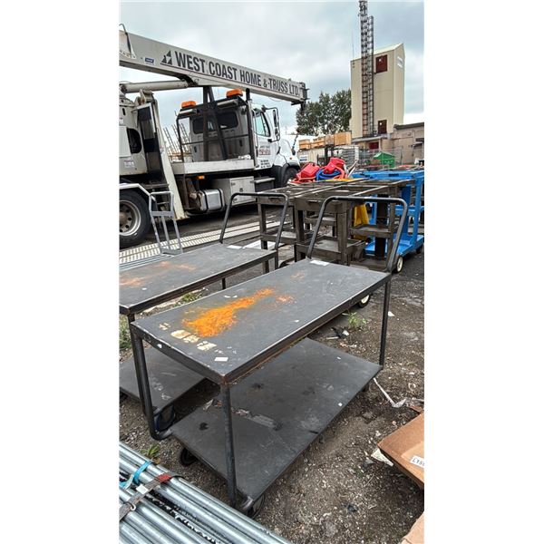 METAL 2-TIER 4-WHEEL PUSH CART