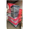 Image 1 : PALLET OF ASSTD. PLASTIC TOTES OF CHRISTMAS DECORATIONS, WRAPPING PAPER & MORE *MUST TAKE ALL*