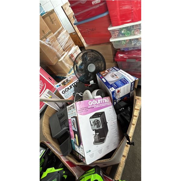 PALLET OF ASSTD, FANS, ICE CREAM MAKERS, RICE COOKERS & MORE *UNKNOWN WORKING CONDITION/MUST TAKE