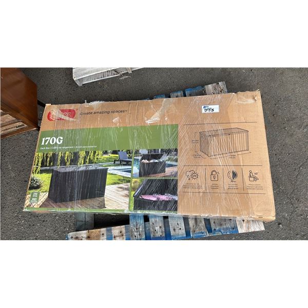 KETER 170 GALLON DECK BOX *UNKNOWN WORKING CONDITION/MAY BE MISSING PARTS & OR PIECES*