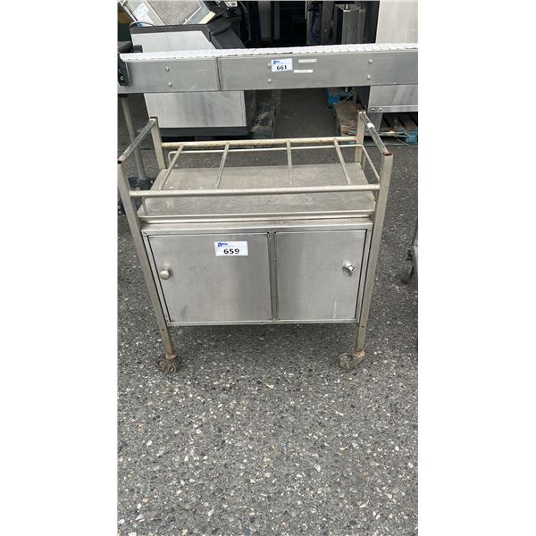 COMMERCIAL STAINLESS STEEL ROLLING UTILITY CART