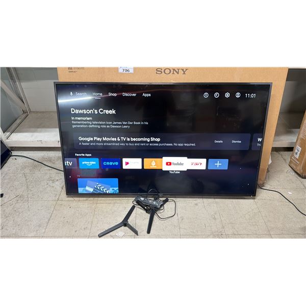 SONY 65" CLASS 4K UHD LED SMART TV MODEL KD-65X750H WITH REMOTE