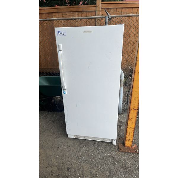 FRIGIDAIRE 28"W UPRIGHT FREEZER *MELTED PLASTIC RESIDUE ON DOOR*