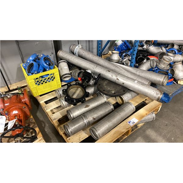 PALLET OF COMMERCIAL IRRIGATION PIPES, DIVERTERS & FLANGES