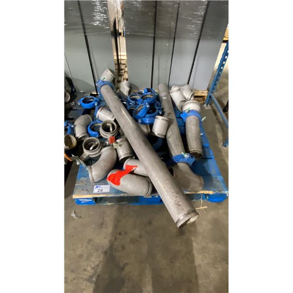 PALLET OF COMMERCIAL IRRIGATION PIPES, DIVERTERS & FLANGES