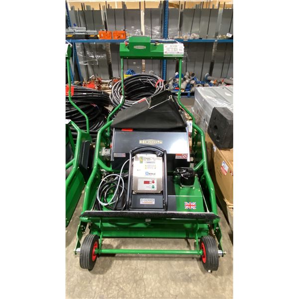 DENNIS ES-34R COMMERCIAL ELECTRIC WALK BEHIND TWIN BADE ROTARY MOWERS WITH ZIVAN ELECTRIC CHARGING