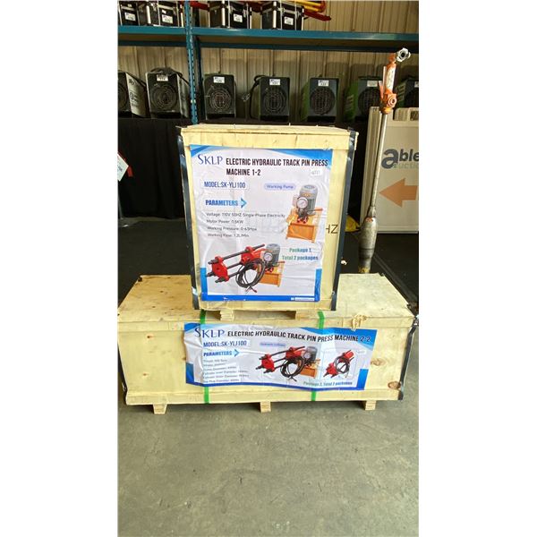 SKLP ELECTRIC HYDRAULIC TRACK PIN PRESS MACHINE WITH HYDRAULIC TANK / PUMP / PIN PRESS ATTACHMENT