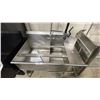 Image 3 : 2 PCS STAINLESS STEEL COMMERCIAL DISH STATION INCLUDING 48"W X 30"D 2 BAY WASH SINK WITH ENCORE