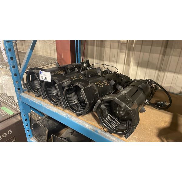 4 ETC SOURCE FOUR JR ADJUSTABLE PROFESSIONAL STAGE LIGHTS WITH C-CLAMPS