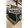 Image 1 : MKE 4 STATION STAINLESS STEEL / BLACK ELECTRIC COMMERCIAL MOBILE BUFFET TABLE WITH SNEEZE GUARD &
