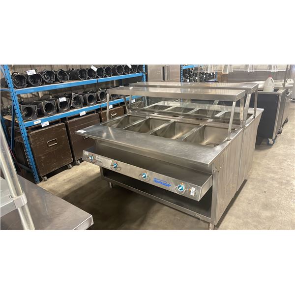 DUKE THURMADUKE 4 STATION STAINLESS STEEL ELECTRIC COMMERCIAL STEAM TABLE WITH SNEEZE GUARD