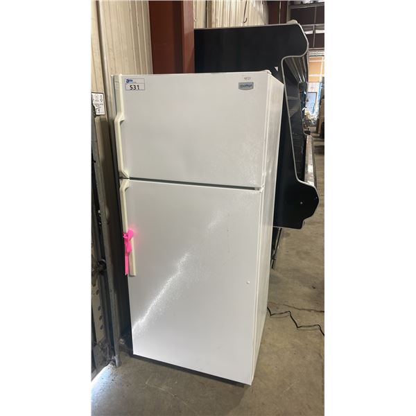 MOFFAT MTS17DBEJRWW WHITE SINGLE DOOR TOP FREEZER ELECTRIC REFIGERATOR
