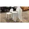 Image 2 : STACK OF 6 WHITE PLASTIC COMMERCIAL CURVED BACK OUTDOOR PATIO CAFE CHAIRS
