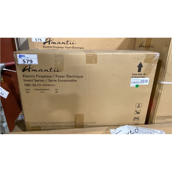 AMANTII TRD-26, 26" ELECTRIC BUILT-IN INSERT FIREPLACE *REFURBISHED/ RETURN PRODUCT*