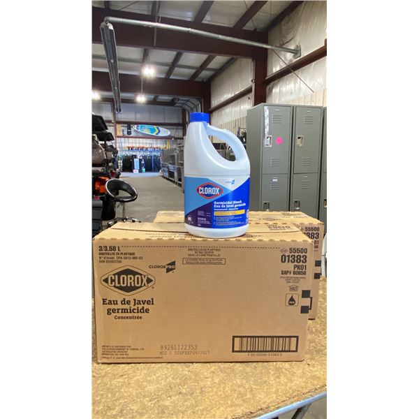 2 CASES OF CLOROX GERMICIDAL BLEACH- EACH CASE 3 X 3.58L