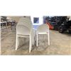 Image 3 : STACK OF 6 WHITE PLASTIC COMMERCIAL CURVED BACK OUTDOOR PATIO CAFE CHAIRS