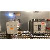 Image 2 : 2 LARGE RACK MOUNTED POWER SUPPLIES, 2 PLASTIC BINS OF ASSORTED BREAKERS / TRANSISTORS, MEC ABS
