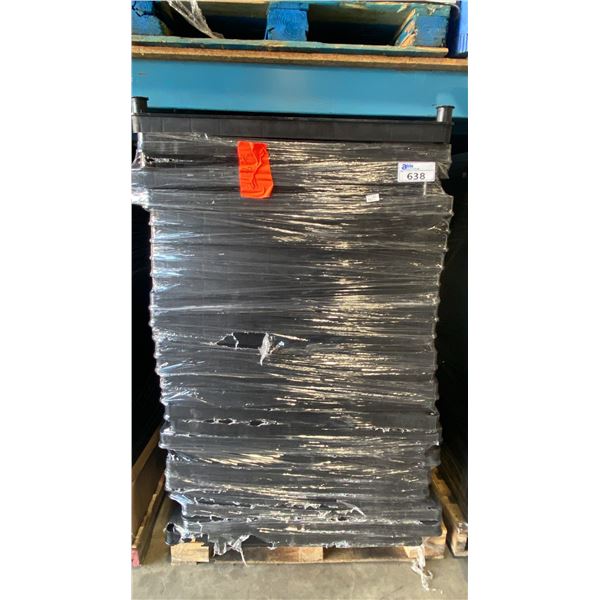 PALLET OF BLACK PLASTIC STORAGE SHELVING PARTS *MUST TAKE ALL ON PALLET*
