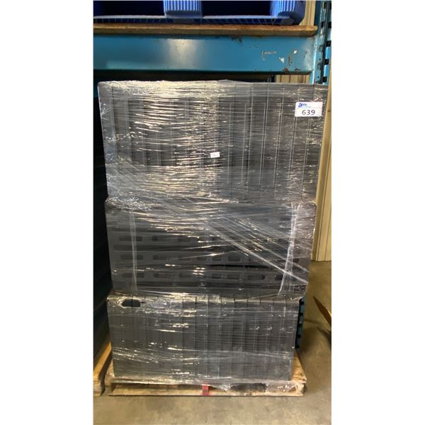 PALLET OF BLACK PLASTIC STORAGE SHELVING PARTS *MUST TAKE ALL ON PALLET*