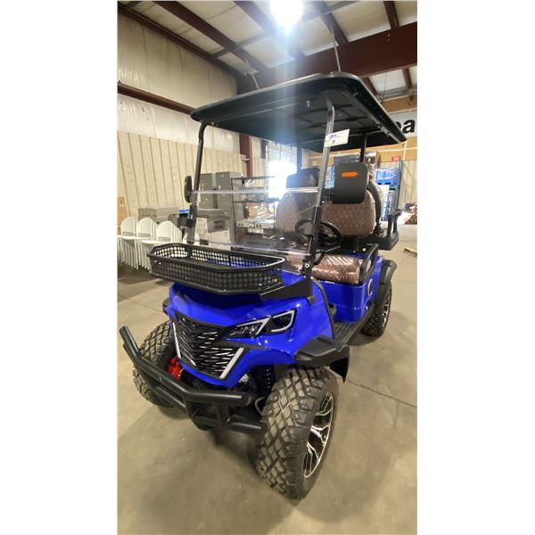GC22S 4-SEAT ELECTRIC GOLF CART *BLUE* 43KM TOP SPEED, REAR WHEEL DRIVE, 9" MULTIMEDIA SYSTEM,