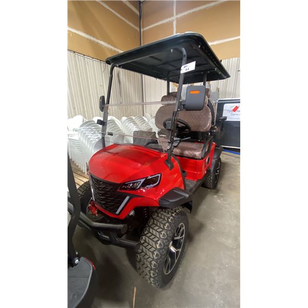GC22S 4-SEAT ELECTRIC GOLF CART *RED* 43KM TOP SPEED, REAR WHEEL DRIVE, 9" MULTIMEDIA SYSTEM,