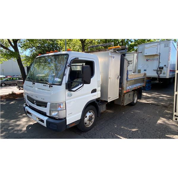 2015 MITSUBISHI FUSO FE180, 2DR DUMP TRUCK, WHITE, VIN JL6CRE1A5FK001060,