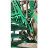 Image 4 : COMMERCIAL GREEN METAL ALUMINUM WALK PLANK ADJUSTABLE SCAFFOLDING SECTIONS ON 2 HEAVY DUTY MOBILE