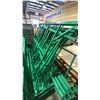 Image 6 : COMMERCIAL GREEN METAL ALUMINUM WALK PLANK ADJUSTABLE SCAFFOLDING SECTIONS ON 2 HEAVY DUTY MOBILE