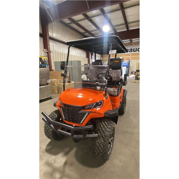 GC22S 4-SEAT ELECTRIC GOLF CART *ORANGE* 43KM TOP SPEED, REAR WHEEL DRIVE, 9" MULTIMEDIA SYSTEM,
