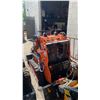 Image 2 : SDLOOL SL36C ORANGE STAND ON GAS POWERED MINI SKID STEER LOADER WITH TRACKS, 13.5 HP, 420CC ENGINE,