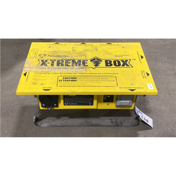 SOUTHWIRE X-TREME BOX 6506UGSD YELLOW PORTABLE INDUSTRIAL JOB SITE POWER DISTRIBUTION BOX