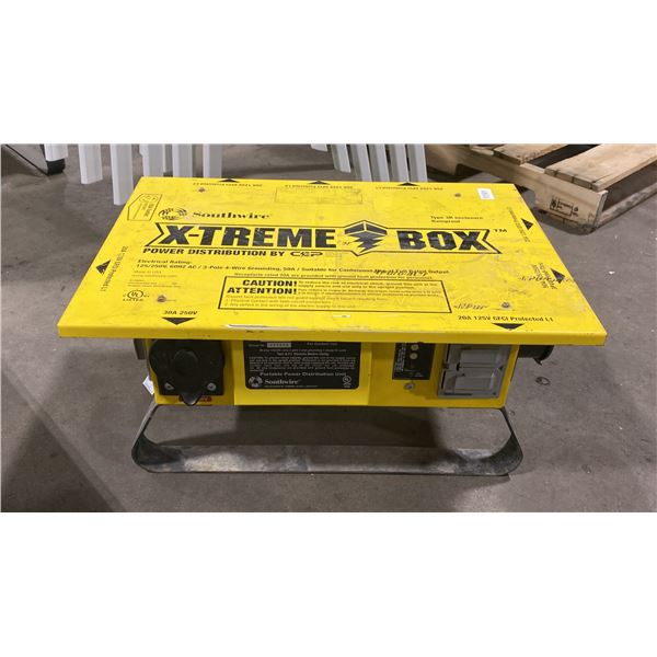 SOUTHWIRE X-TREME BOX 6506UGSD YELLOW PORTABLE INDUSTRIAL JOB SITE POWER DISTRIBUTION BOX