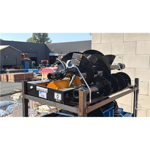 GIYI B-SM-HJLXZ INDUSTRIAL HYDRAULIC 3PC SKID STEER AUGER ATTACHMENT SET