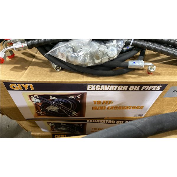 GIYI INDUSTRIAL MINI EXCAVATOR ASSORTED REPLACEMENT HYDRAULIC LINES / CAPS