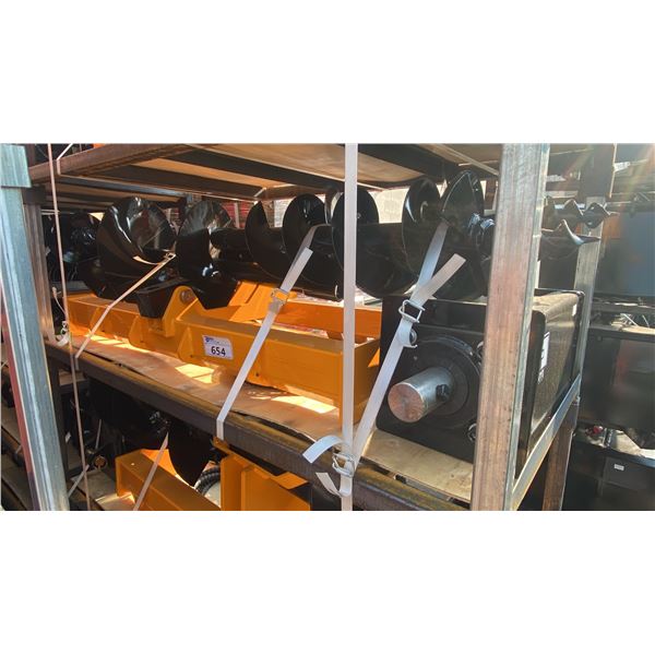 HEAVY DUTY INDUSTRIAL SKID STEER AUGER ATTACHMENT SET