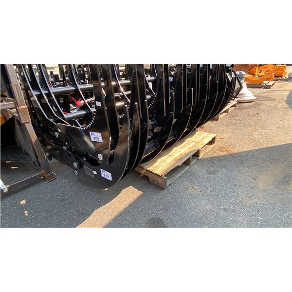 GIYI CLG72, 72" HYDRAULIC SKID STEER CURVED LOG GRAPPLE ATTACHMENT