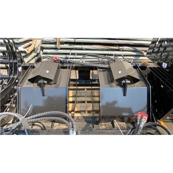 GIYI HWG72, 72" INDUSTRIAL HYDRAULIC SKID STEER HOLLOW WOOD GRABBER ATTACHMENT