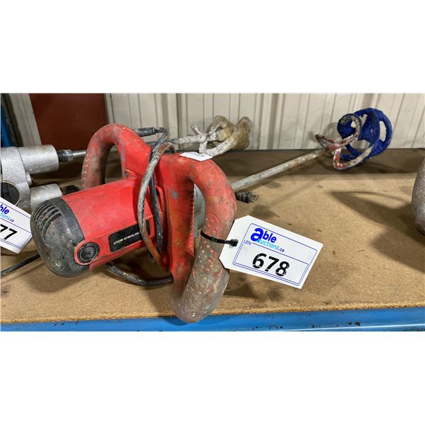 HEAVY DUTY RED ELECTRIC HAND HELD CONCRETE / MUD MIXER