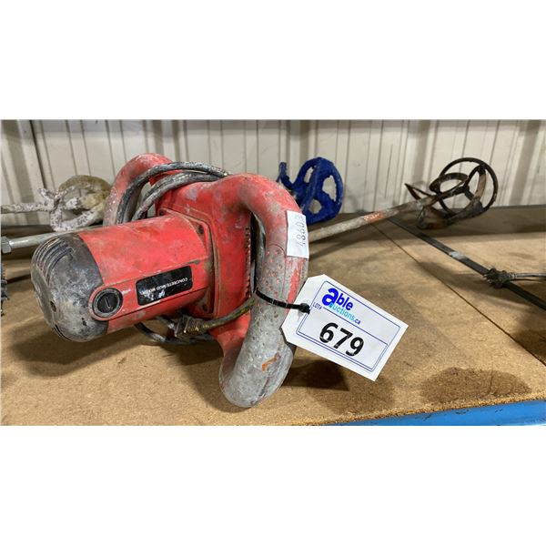 HEAVY DUTY RED ELECTRIC HAND HELD CONCRETE / MUD MIXER