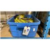 Image 1 : BLUE PLASTIC BIN OF ASSORTED ULINE INDUSTRIAL RATCHET TIE DOWN STRAPS