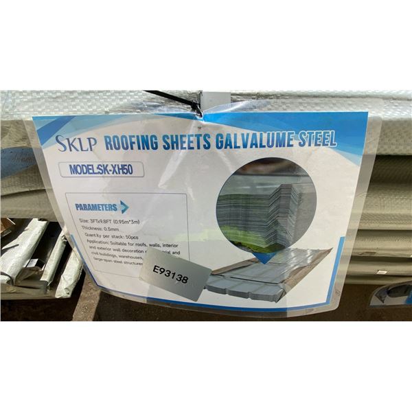 SKLP SK-XH50 3' X 10' WHITE GALVALUME STEEL ROOFING SHEETS- 50 PCS TOTAL