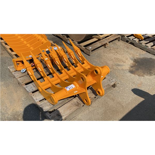 YELLOW HEAVY DUTY INDUSTRIAL MINI EXCAVATOR 32" BRUSH RAKE ATTACHMENT *FITS CAT 305 EXCAVATORS*