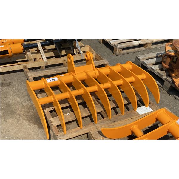 YELLOW HEAVY DUTY INDUSTRIAL MINI EXCAVATOR 44" RAKE ATTACHMENT *FITS CAT 305 EXCAVATORS*
